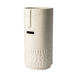 Jacob II Tall White Ceramic Smiling Face Vase by Mercana at Eve Furniture