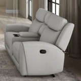 Jacobus Light Gray Leather Sofa & Loveseat by Furniture of America at Eve Furniture