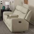Jacobus Beige Manual Recliner Loveseat w/ Console by Furniture of America at Eve Furniture