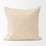 Jacory Cream Checker Textured Decorative Square Pillow Cover w/Down Filler, Set of 2 by Mercana at Eve Furniture