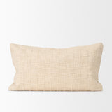 Jacory Cream Checker Textured Lumbar Pillow Cover w/Down Filler, Set of 2 by Mercana at Eve Furniture