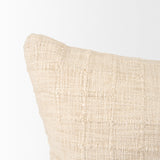 Jacory Cream Checker Textured Lumbar Pillow Cover w/Down Filler, Set of 2 by Mercana at Eve Furniture