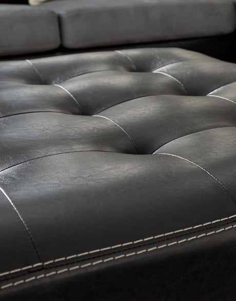 Jacurso Charcoal Oversized Ottoman by Ashley at Eve Furniture