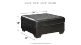 Jacurso Charcoal Oversized Ottoman by Ashley at Eve Furniture