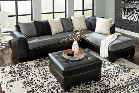 Jacurso Charcoal Oversized Ottoman by Ashley at Eve Furniture