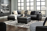 Jacurso Charcoal Oversized Ottoman by Ashley at Eve Furniture