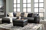 Jacurso Charcoal Oversized Ottoman by Ashley at Eve Furniture