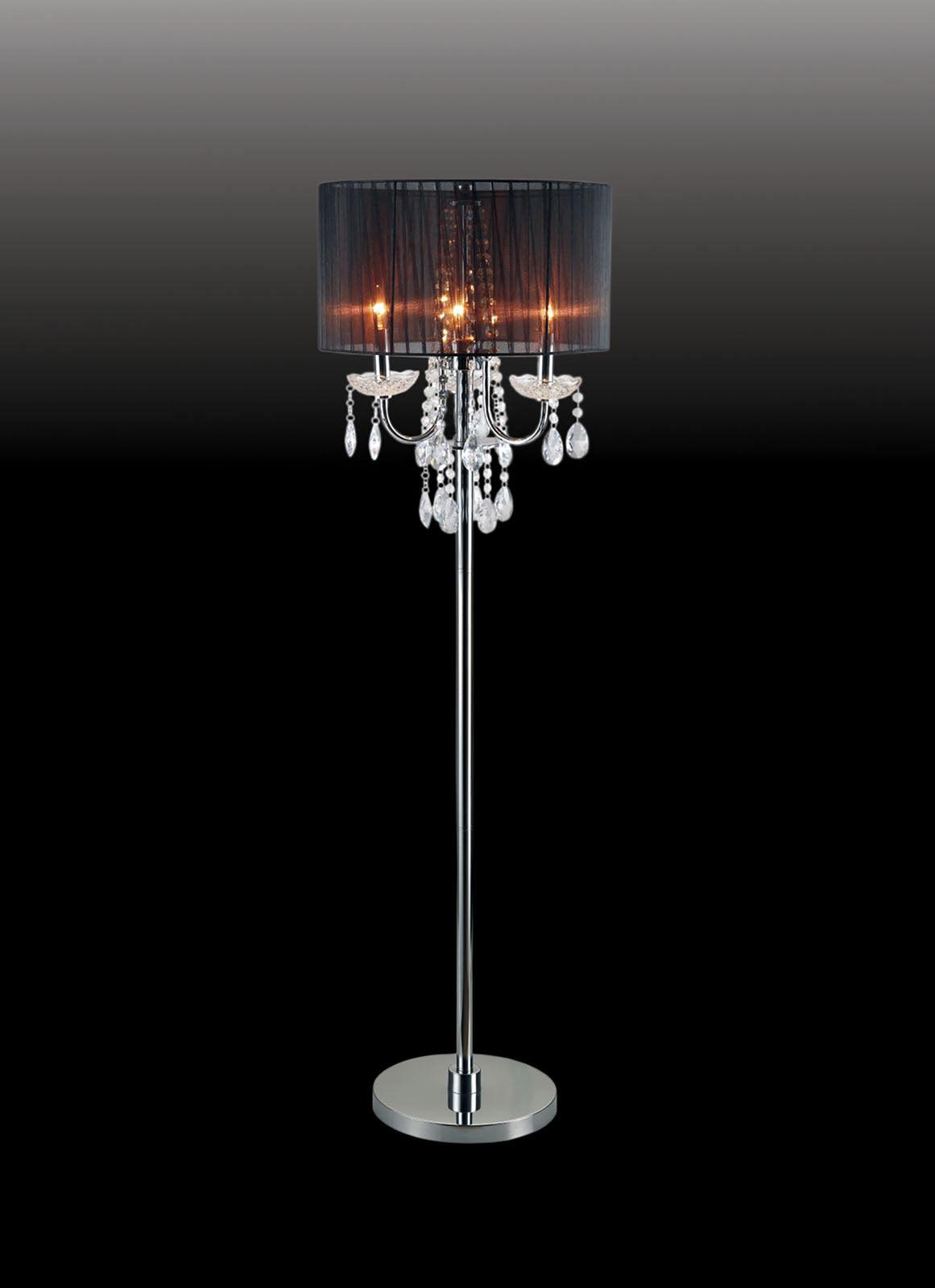 Jada Chrome/Black Floor Lamp by Furniture of America at Eve Furniture