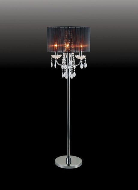 Jada Chrome/Black Floor Lamp by Furniture of America at Eve Furniture