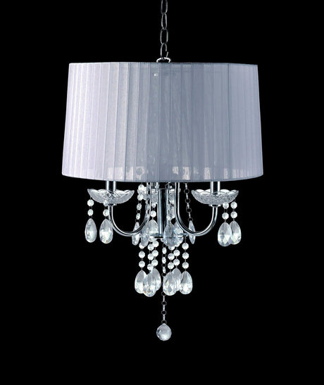 Jada Chrome/White Ceiling Lamp by Furniture of America at Eve Furniture