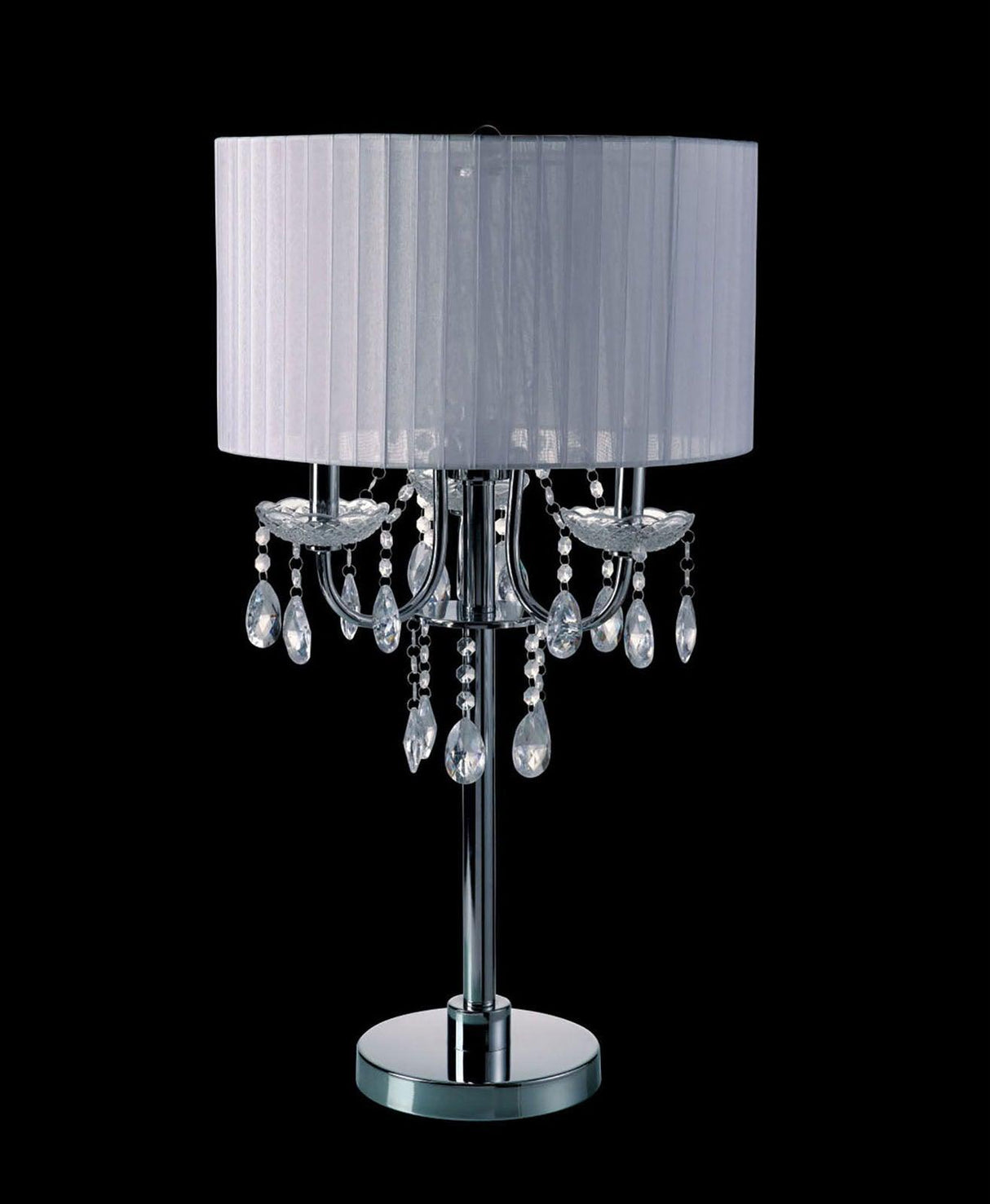 Jada Chrome/White Table Lamp by Furniture of America at Eve Furniture