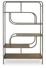Jaddon Brown/Antique Silver Bookcase by Ashley at Eve Furniture