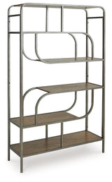 Jaddon Brown/Antique Silver Bookcase by Ashley at Eve Furniture
