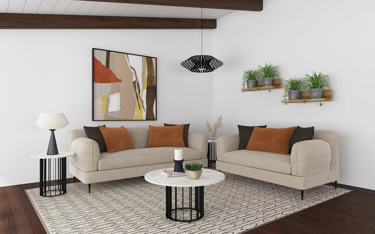 Jade Chenille Upholstered Sculpted Track Arm Sofa Latte by Coaster at Eve Furniture