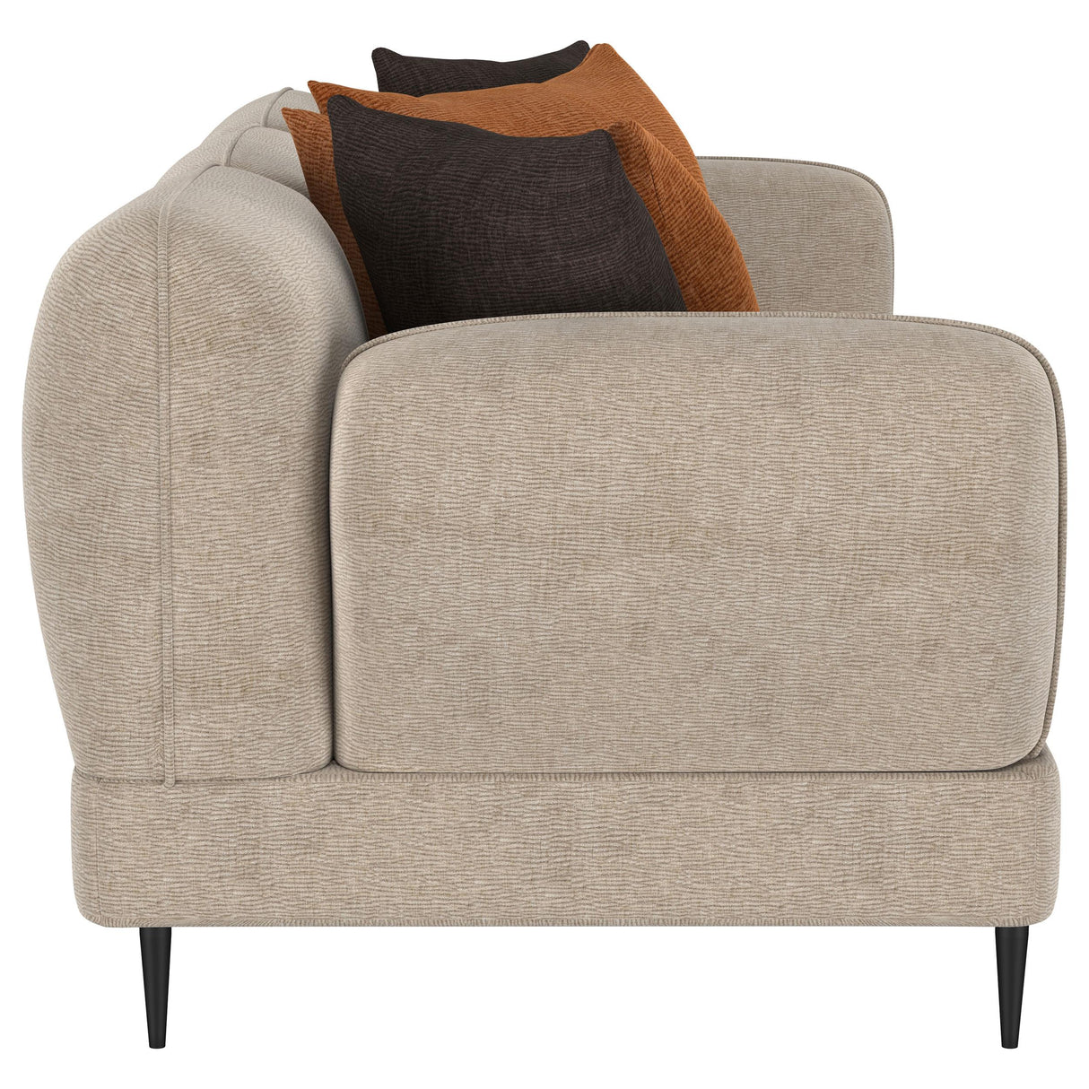 Jade Chenille Upholstered Sculpted Track Arm Sofa Latte by Coaster at Eve Furniture