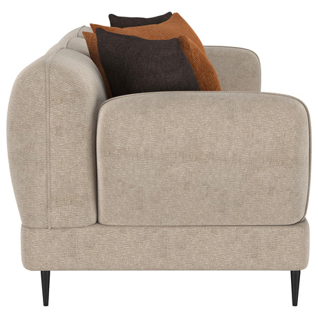 Jade Chenille Upholstered Sculpted Track Arm Sofa Latte by Coaster at Eve Furniture
