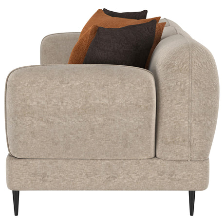 Jade Chenille Upholstered Sculpted Track Arm Sofa Latte by Coaster at Eve Furniture