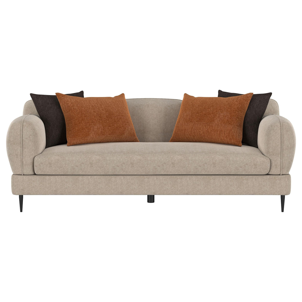 Jade Chenille Upholstered Sculpted Track Arm Sofa Latte by Coaster at Eve Furniture