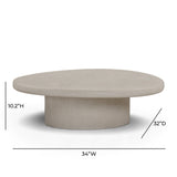 Jade Concrete Indoor/Outdoor Coffee Table (28"-34") by TOV Furniture at Eve Furniture