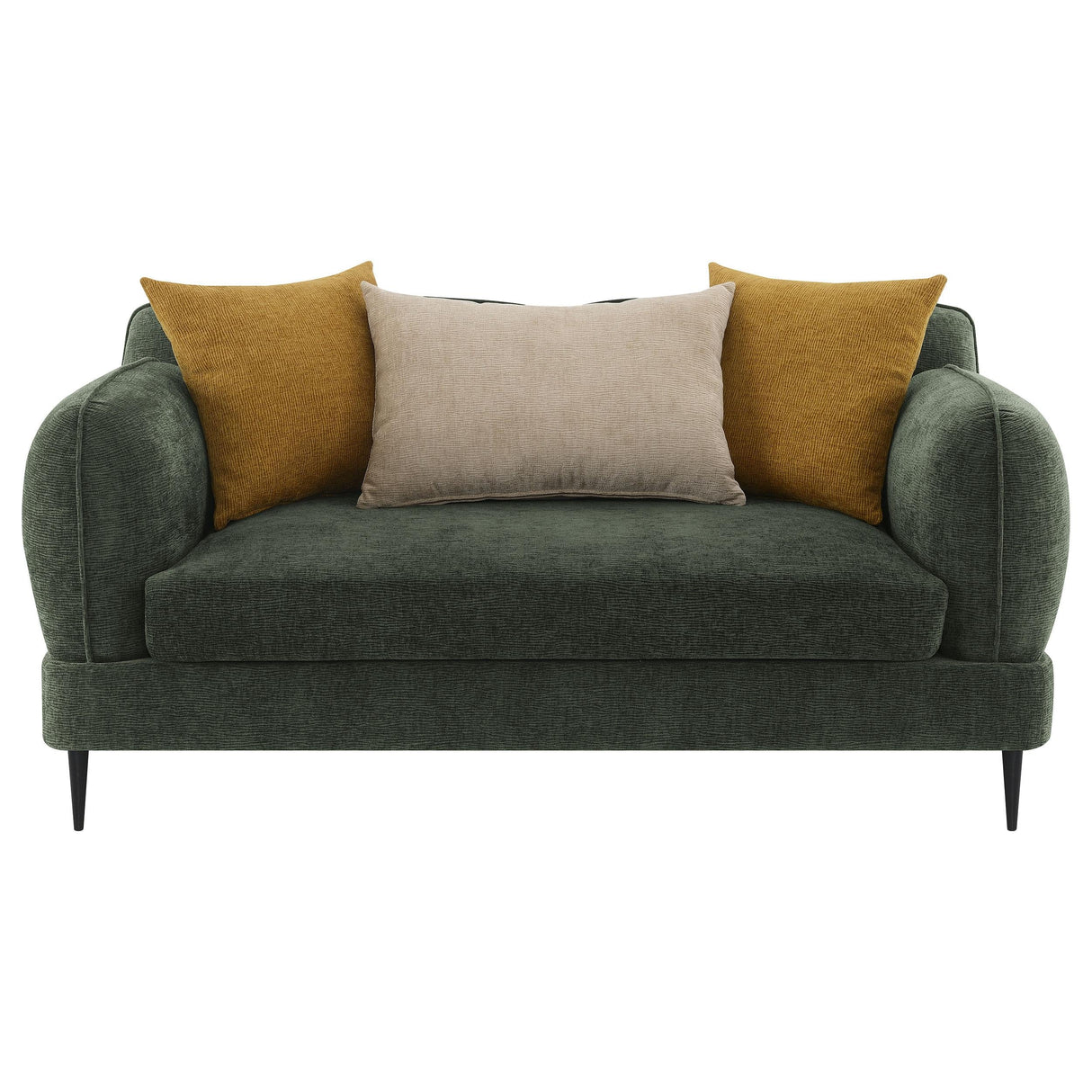 Jade Green Chenille Modern Track Arm Loveseat by Coaster at Eve Furniture