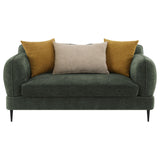Jade Green Chenille Modern Track Arm Loveseat by Coaster at Eve Furniture