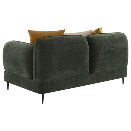 Jade Green Chenille Modern Track Arm Loveseat by Coaster at Eve Furniture