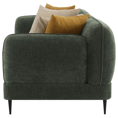 Jade Green Chenille Modern Track Arm Sofa by Coaster at Eve Furniture