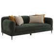 Jade Green Chenille Modern Track Arm Sofa by Coaster at Eve Furniture