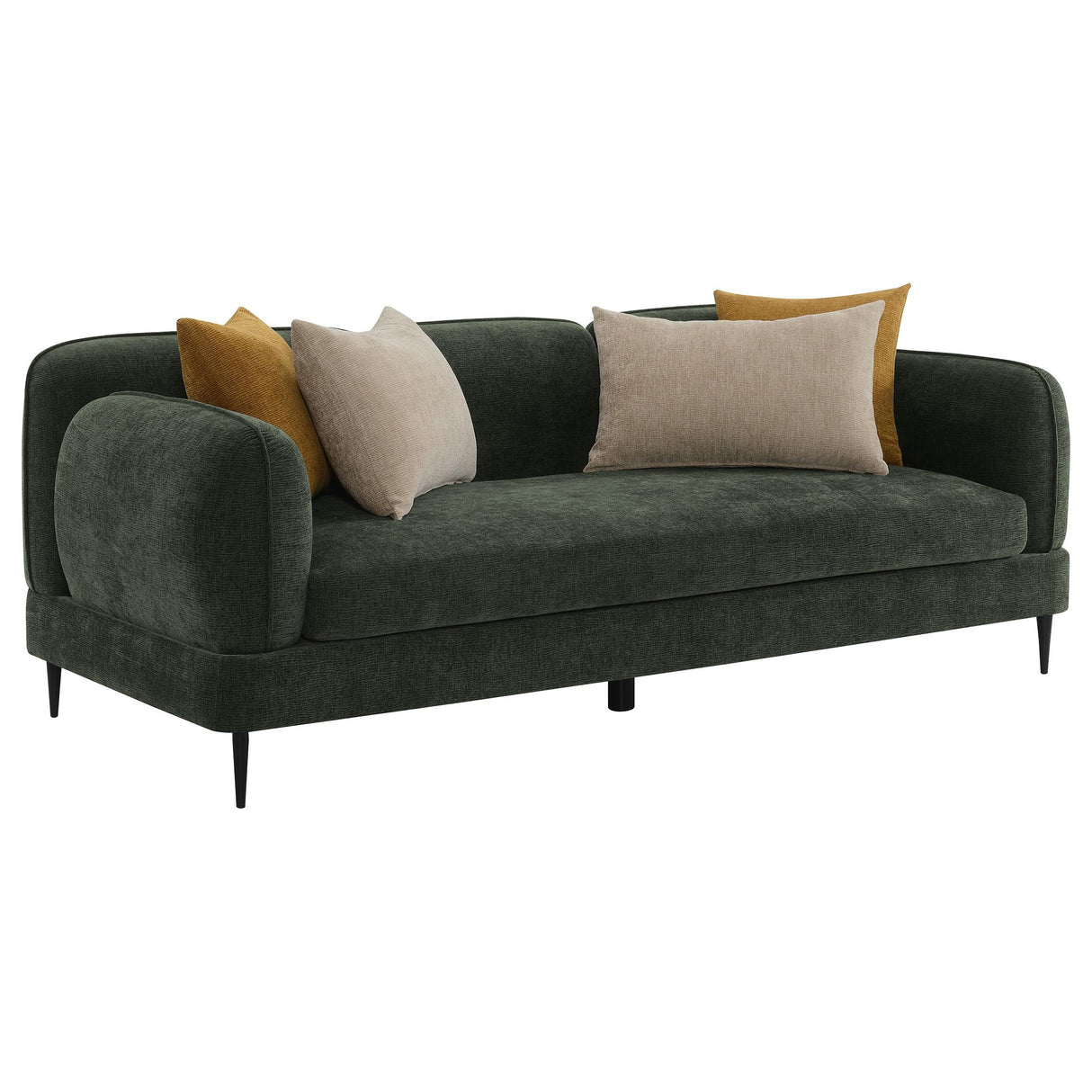 Jade Green Chenille Modern Track Arm Sofa by Coaster at Eve Furniture