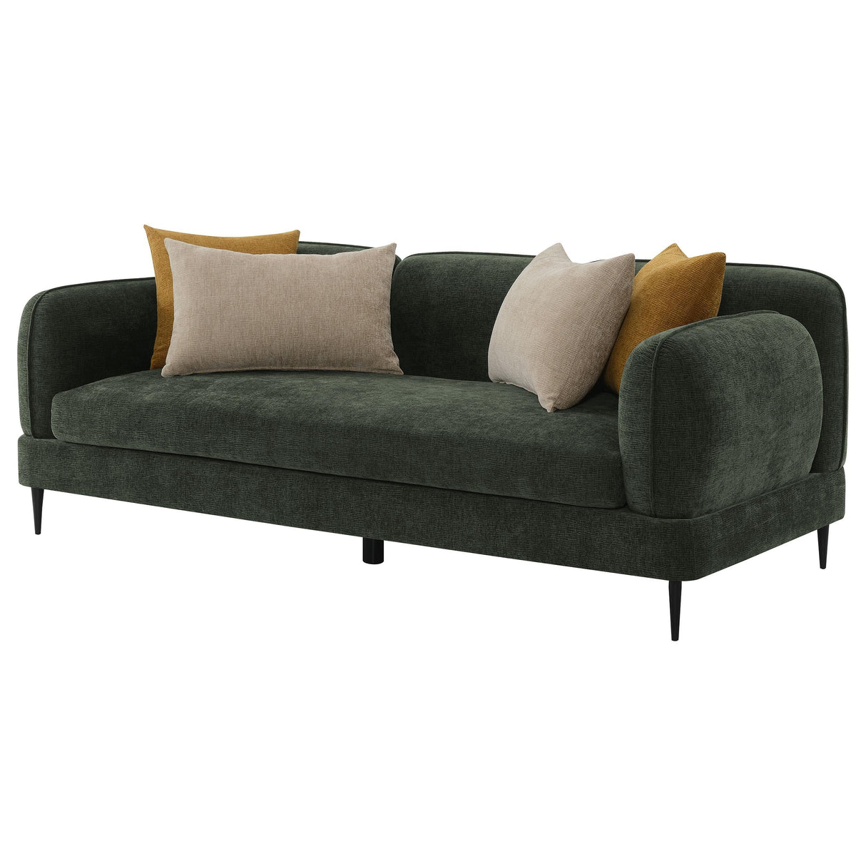 Jade Green Chenille Modern Track Arm Sofa by Coaster at Eve Furniture