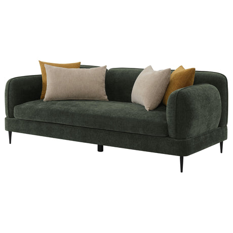 Jade Green Chenille Modern Track Arm Sofa by Coaster at Eve Furniture