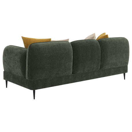 Jade Green Chenille Modern Track Arm Sofa by Coaster at Eve Furniture