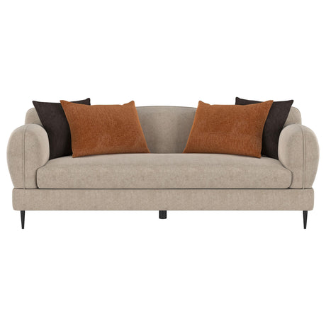 Jade Chenille Upholstered Sculpted Track Arm Sofa Latte by Coaster at Eve Furniture