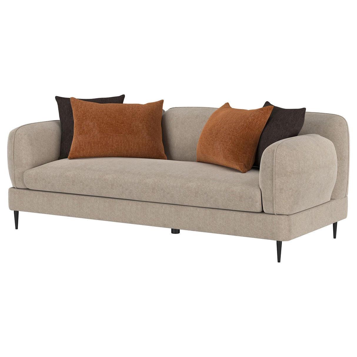 Jade Chenille Upholstered Sculpted Track Arm Sofa Latte by Coaster at Eve Furniture