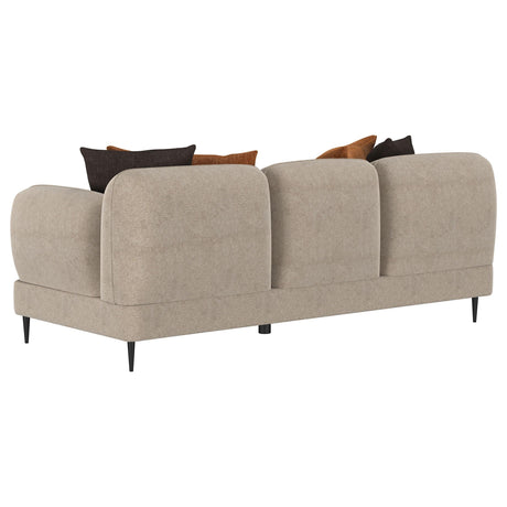 Jade Chenille Upholstered Sculpted Track Arm Sofa Latte by Coaster at Eve Furniture