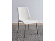 Jade Upholstered Dining Chair in Cottage Cheese Boucle and Brushed Nickel Metal (Set of 2) by Modus Furniture at Eve Furniture