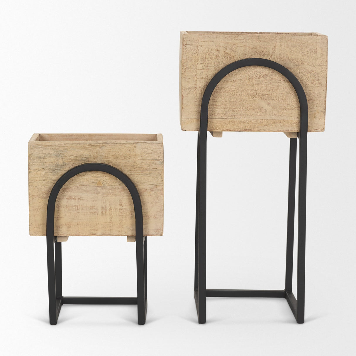 Jadine Set of 2 Beige Wood w/ Black Metal Arch Frames by Mercana at Eve Furniture