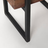 Jadine Set of 2 Medium Brown Wood w/ Black Metal Rectangle Frames by Mercana at Eve Furniture