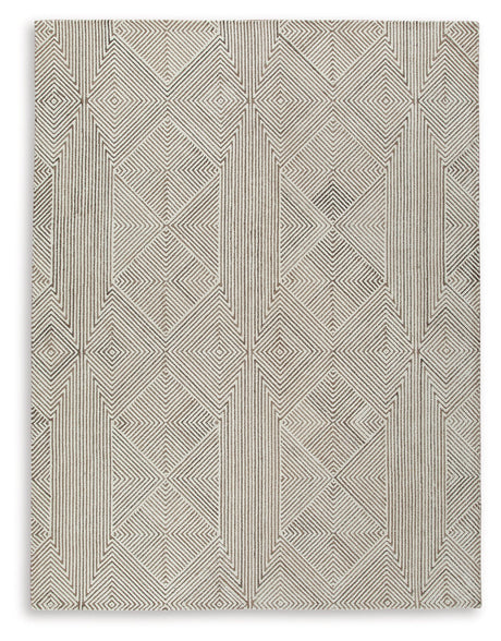 Jadott Beige/Brown Large Rug by Ashley at Eve Furniture
