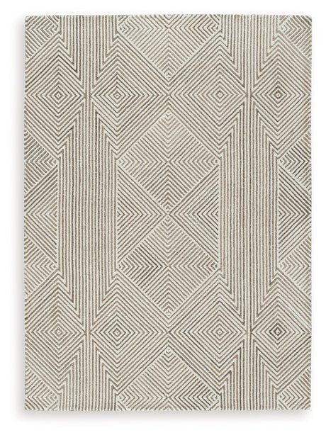 Jadott Beige/Brown Medium Rug by Ashley at Eve Furniture