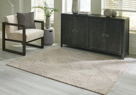 Jadott Beige/Brown Medium Rug by Ashley at Eve Furniture