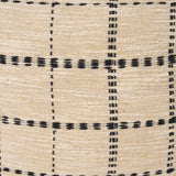 Jaela Beige and Black Striped Checkered Decorative Square Pillow Cover by Mercana at Eve Furniture