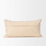 Jaela Beige and Black Striped Lumbar Pillow Cover w/Down Filler, Set of 2 by Mercana at Eve Furniture