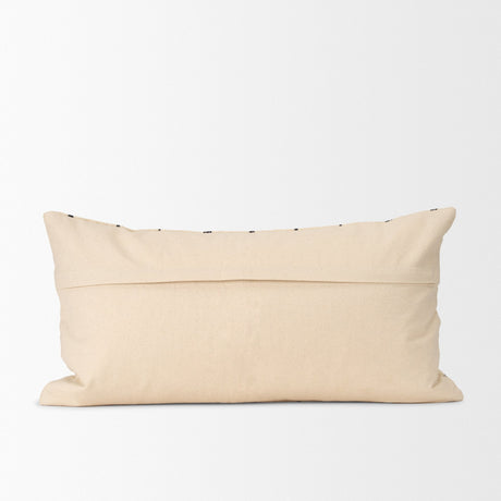 Jaela Beige and Black Striped Lumbar Pillow Cover w/Down Filler, Set of 2 by Mercana at Eve Furniture