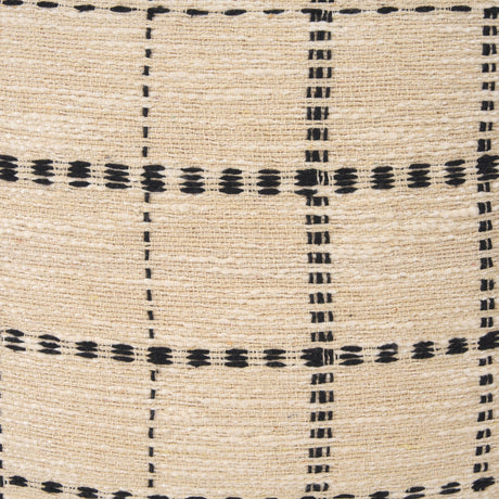 Jaela Beige and Black Striped Lumbar Pillow Cover w/Down Filler, Set of 2 by Mercana at Eve Furniture