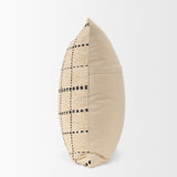 Jaela Beige/Black Striped Checkered Square Throw Pillow Cover w/Down Filler, Set of 2 by Mercana at Eve Furniture