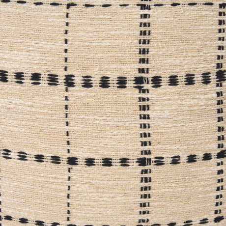 Jaela Beige/Black Striped Checkered Square Throw Pillow Cover w/Down Filler, Set of 2 by Mercana at Eve Furniture