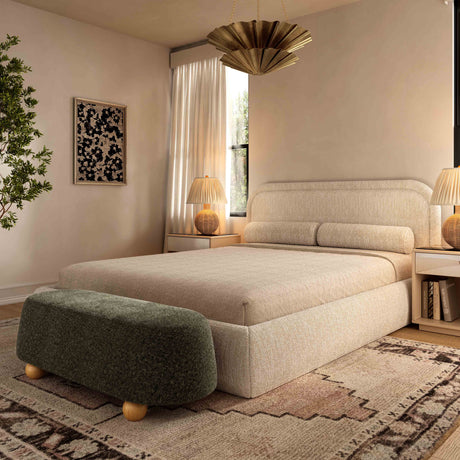 Jaine Loose Mohair Large Ottoman by TOV Furniture at Eve Furniture