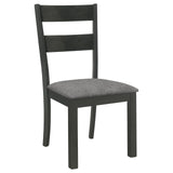 Jakob Gray/Black Upholstered Side Chairs with Ladder Back, Set of 2