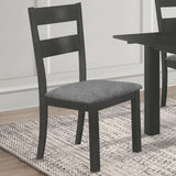 Jakob Gray/Black Upholstered Side Chairs with Ladder Back, Set of 2